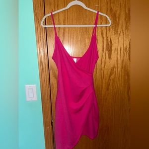 Hot pink mini dress